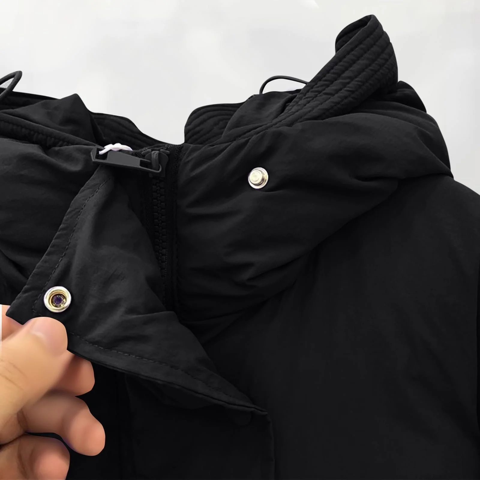 Куртка зимняя с капюшоном Женская однотонная стеганая, фото №5 Куртка зимняя с капюшоном Женская однотонная стеганая, фото №5