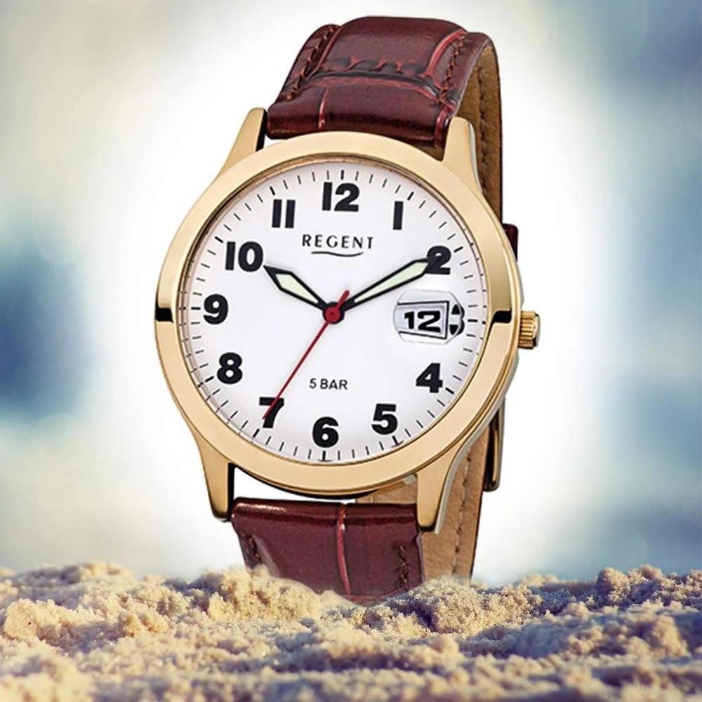 Чоловічий годинник Regent Аналоговий Шкіряний ремінець, фото №4