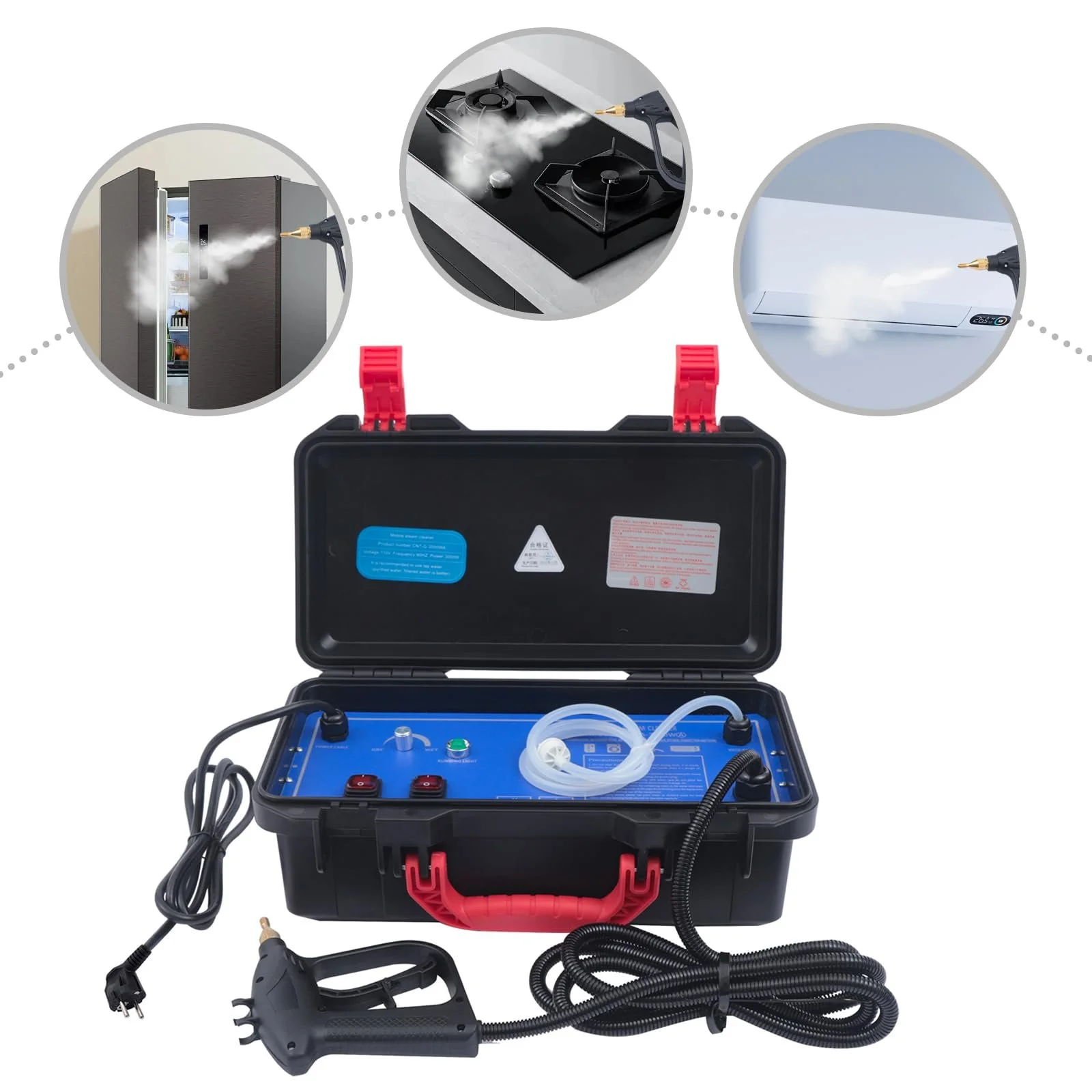 Пароочисник електричний 3000 W 220 V 2 режими 100-130°C 3-5 бар з пістолетом-розпилювачем, фото №7