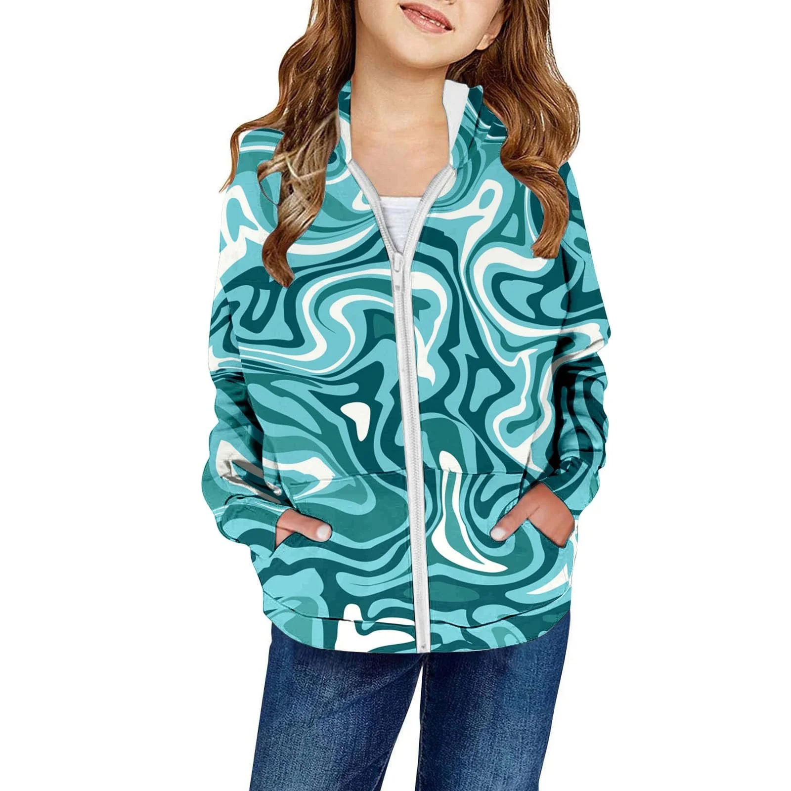 Зимняя куртка Transition 2026 для девочек на молнии для улицы, теплая, на флисовой подкладке, с карманами, для малышей и подростков в возрасте 2-14 лет, фото №2