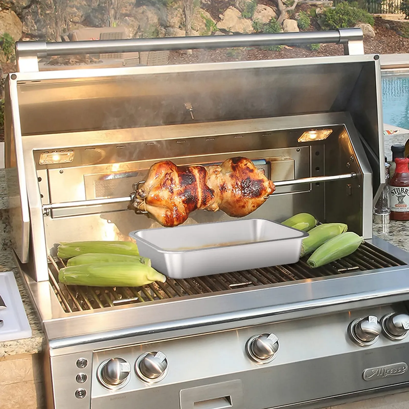 Форма для запекания Onlyfire 40 x 30 x 6.8 cm Stainless Steel Rectangular, фото №5