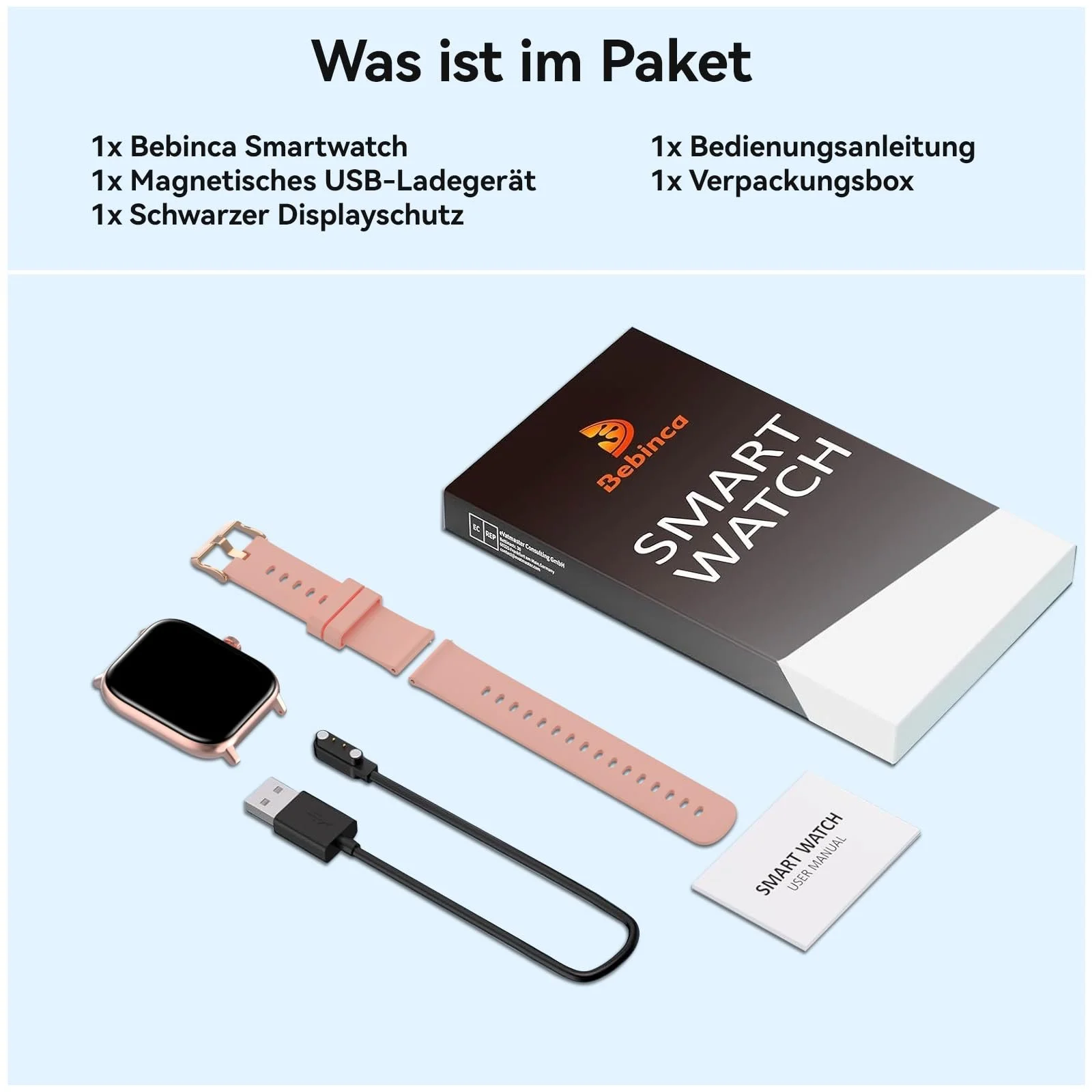 Смартгодинник Bebinca для жінок/чоловіків з функцією телефону, 1,85-дюймовий HD квадратний сенсорний екран, фото №9 Смартгодинник Bebinca для жінок/чоловіків з функцією телефону, 1,85-дюймовий HD квадратний сенсорний екран, фото №9