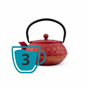 Чайник-заварник Bredemeijer Shanghai 0.6л, рожевий/золотий, чавунний 3 предмети synthetic.ua - Фото 1