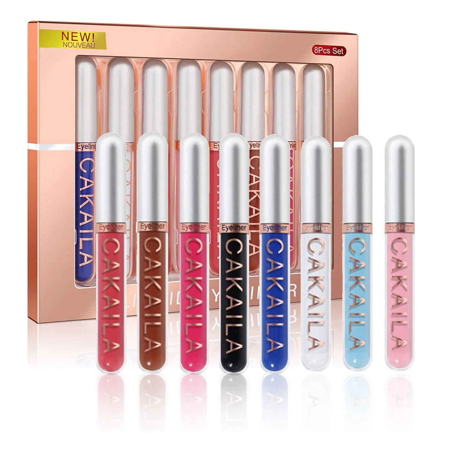 Жидкая Подводка для глаз Welhammsae 8 цветов, водостойкая, не размазывающаяся, матовая, фото №4 Жидкая Подводка для глаз Welhammsae 8 цветов, водостойкая, не размазывающаяся, матовая, фото №4