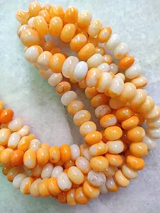 Намистини Опал Жовто-оранжевий Круглі Гладкі 9 мм - Фото 1