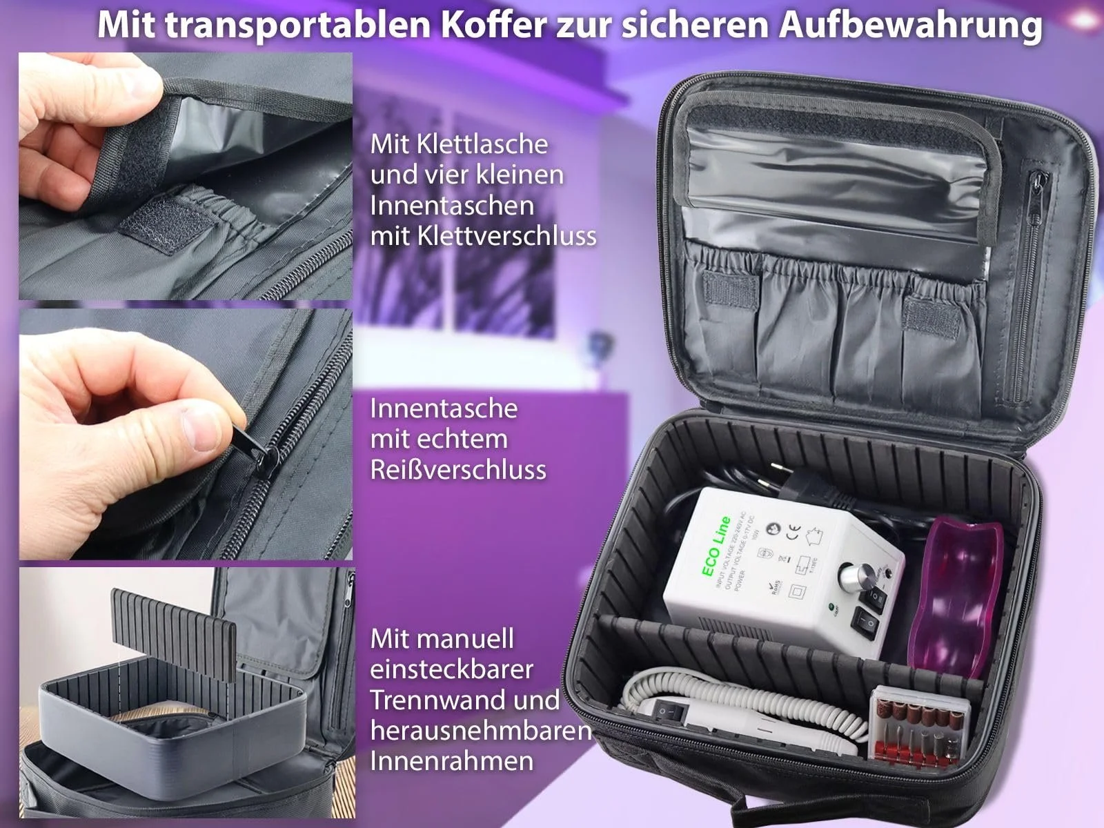 Пристрій для догляду за ногами Pedicure Grinder Easy Manicure для дому 20 000 обертів на хвилину для початківців з гігієнічною сумкою, фото №4