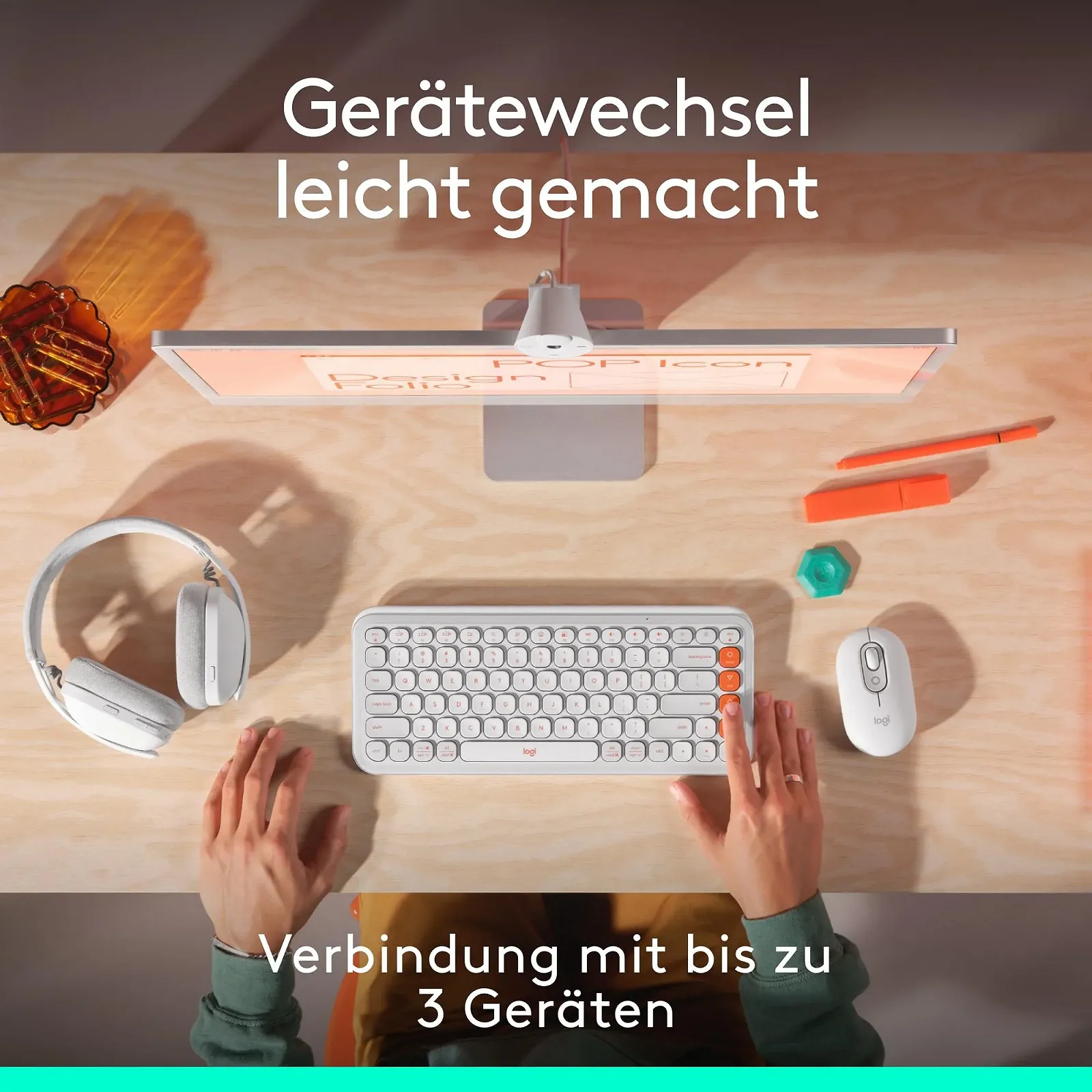 Мышь Logitech POP Беспроводная Bluetooth Компактная Мобильная с Программируемыми Кнопками и Тихими Щелчками, Graphite, фото №9