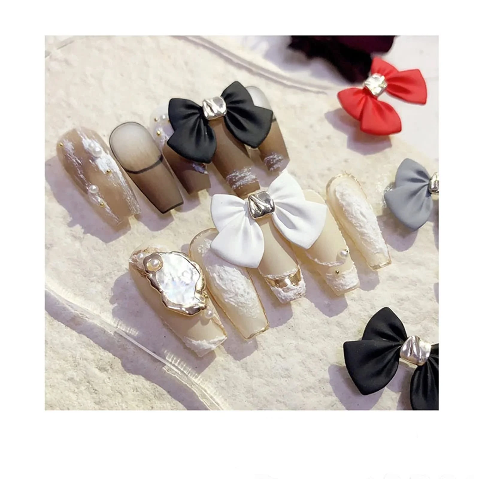 Украшения для ногтей Бантики 20 штук 3D смола Бантики для дизайна ногтей DIY Бантики Стразы для ногтей Ювелирные изделия Аксессуары для маникюра, фото №4