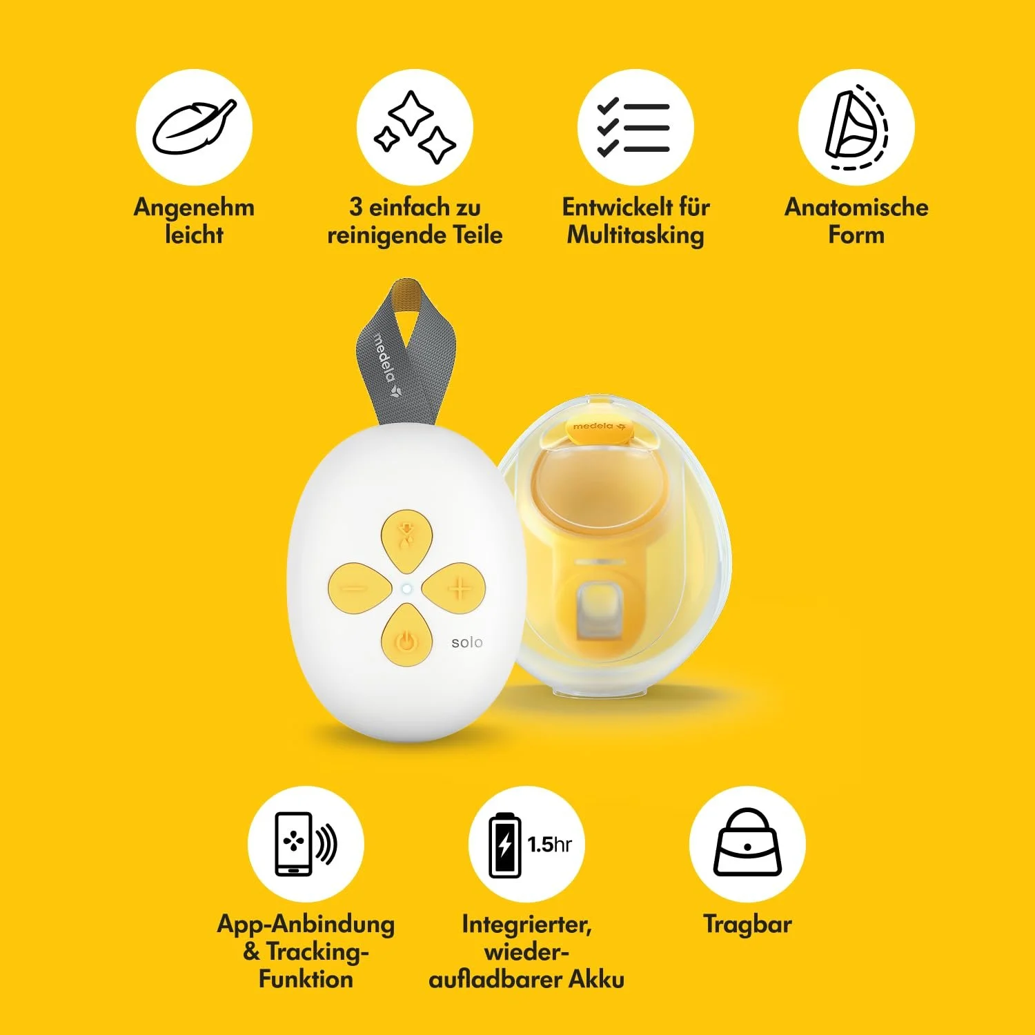 Молоковідсмоктувач електричний одинарний Medela Solo Hands-free, фото №3 Молоковідсмоктувач електричний одинарний Medela Solo Hands-free, фото №3