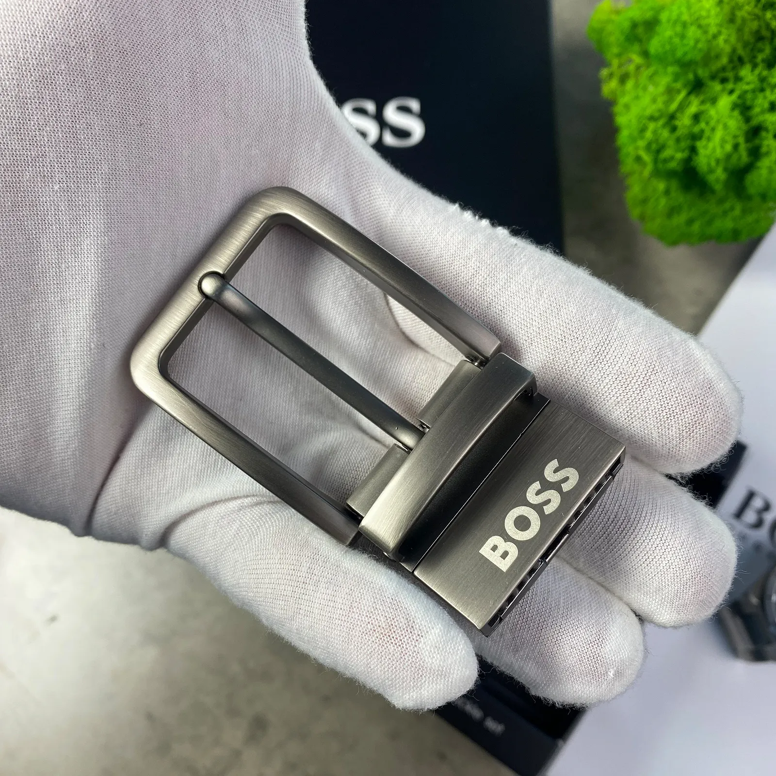 Подарочный набор с кожаным ремнем Boss с двумя сменными пряжками Босс, фото №5