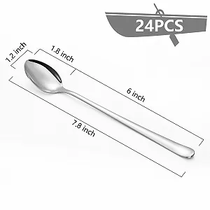Ложки для латте макиато BEWOS Набор 24 шт, 197 см, из нержавеющей стали, для эспрессо, полированные, можно мыть в посудомоечной машине synthetic.ua - Фото 1