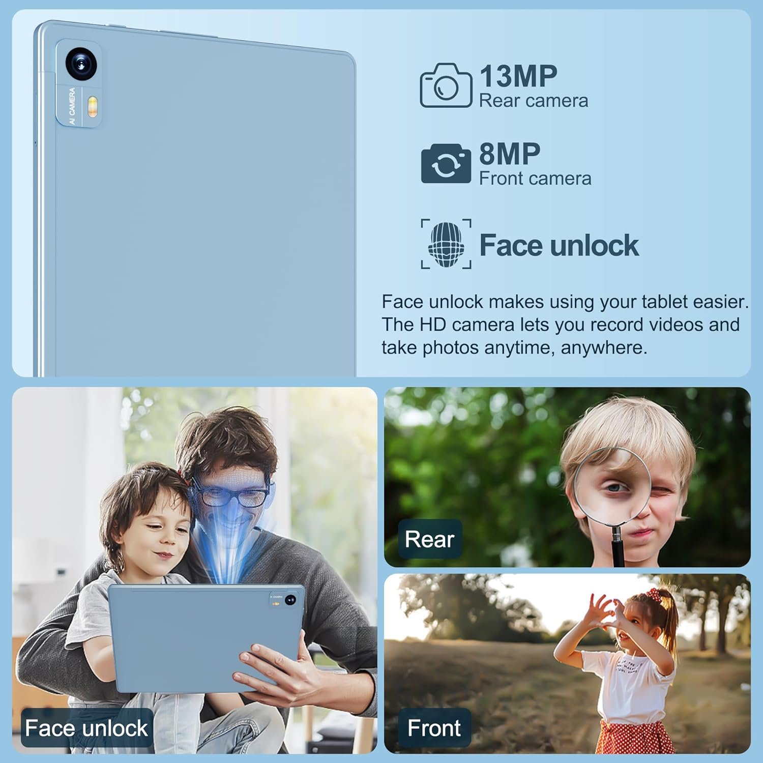 Планшет Bvlary X_50 10" 16/128 ГБ 2-SIM 8 ядер Android 14 8000mAh Blue, фото №4