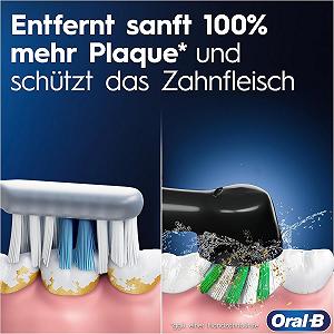 Електрична зубна щітка Oral-B Pro Series 1, подвійна упаковка, 2 змінні насадки, 3 режими чищення та датчик тиску, рожева/чорна synthetic.ua - Фото 1