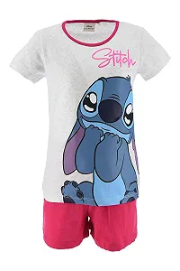 Піжама Disney Stitch, комплект з футболки та шортів, дизайн Stitch, для дівчат - Фото 1
