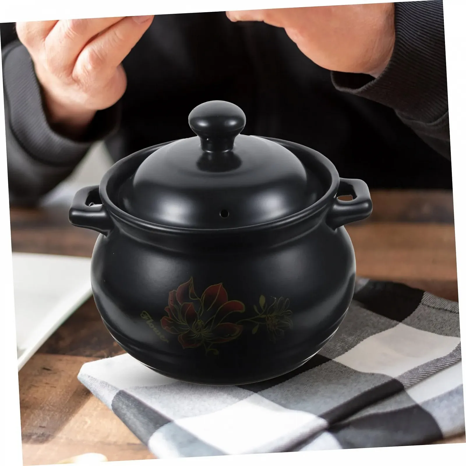 Кастрюля керамическая NOLITOY 2 л с крышкой теплоаккумулирующая Цветочный узор, фото №8 Кастрюля керамическая NOLITOY 2 л с крышкой теплоаккумулирующая Цветочный узор, фото №8