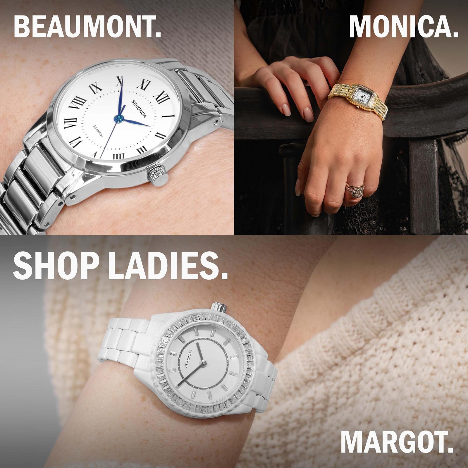 Годинник наручний Жіночий Sekonda Colette Classic 22 мм Білий циферблат Білий і Коричневий, фото №6