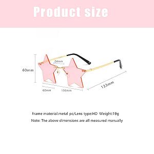 Сонцезахисні окуляри Без оправи Pentagram Nujvnuj Золота оправа з рожевими вставками synthetic.ua - Фото 1