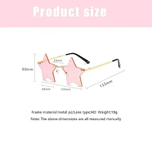 Сонцезахисні окуляри Без оправи Pentagram Nujvnuj Золота оправа з рожевими вставками synthetic.ua - Фото 1