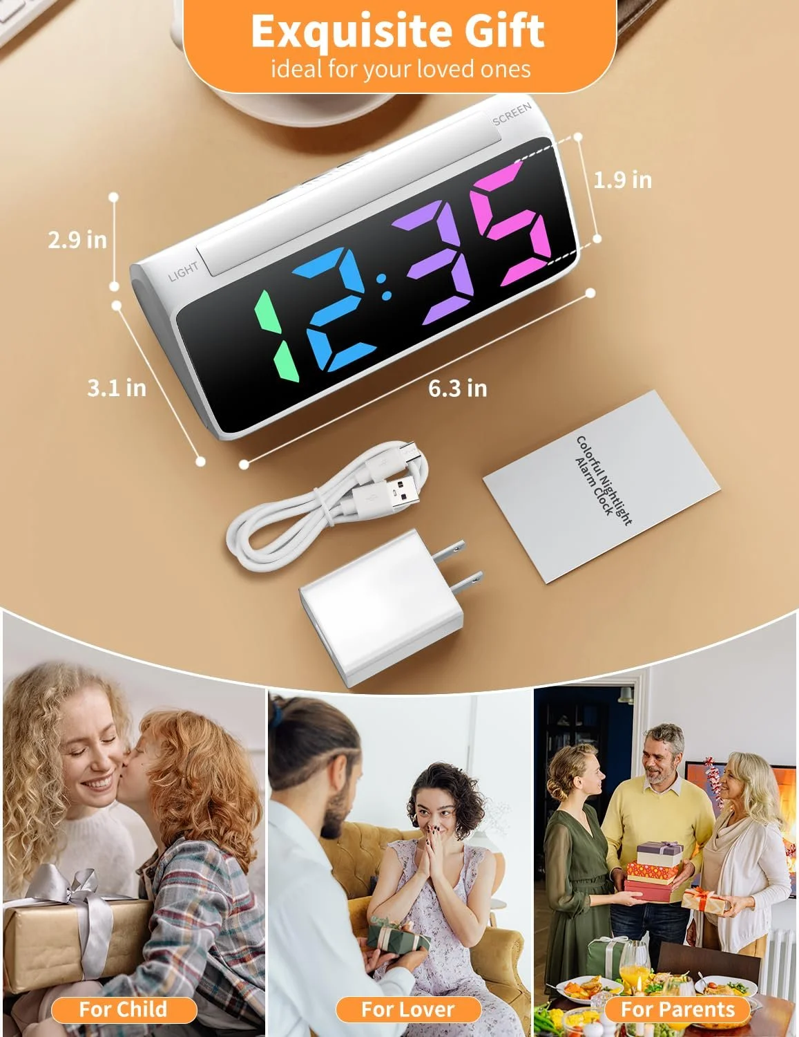 Цифровий Будильник Дитячий з Підсвічуванням LED Дисплей Різнокольоровий Регулювання Яскравості, фото №7 Цифровий Будильник Дитячий з Підсвічуванням LED Дисплей Різнокольоровий Регулювання Яскравості, фото №7