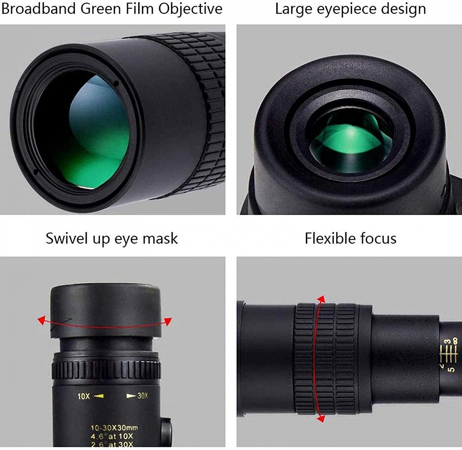 Монокуляр Super Telephoto Zoom 10-300x40mm с адаптером для смартфона, штативом, телескоп монокуляр, фото №6