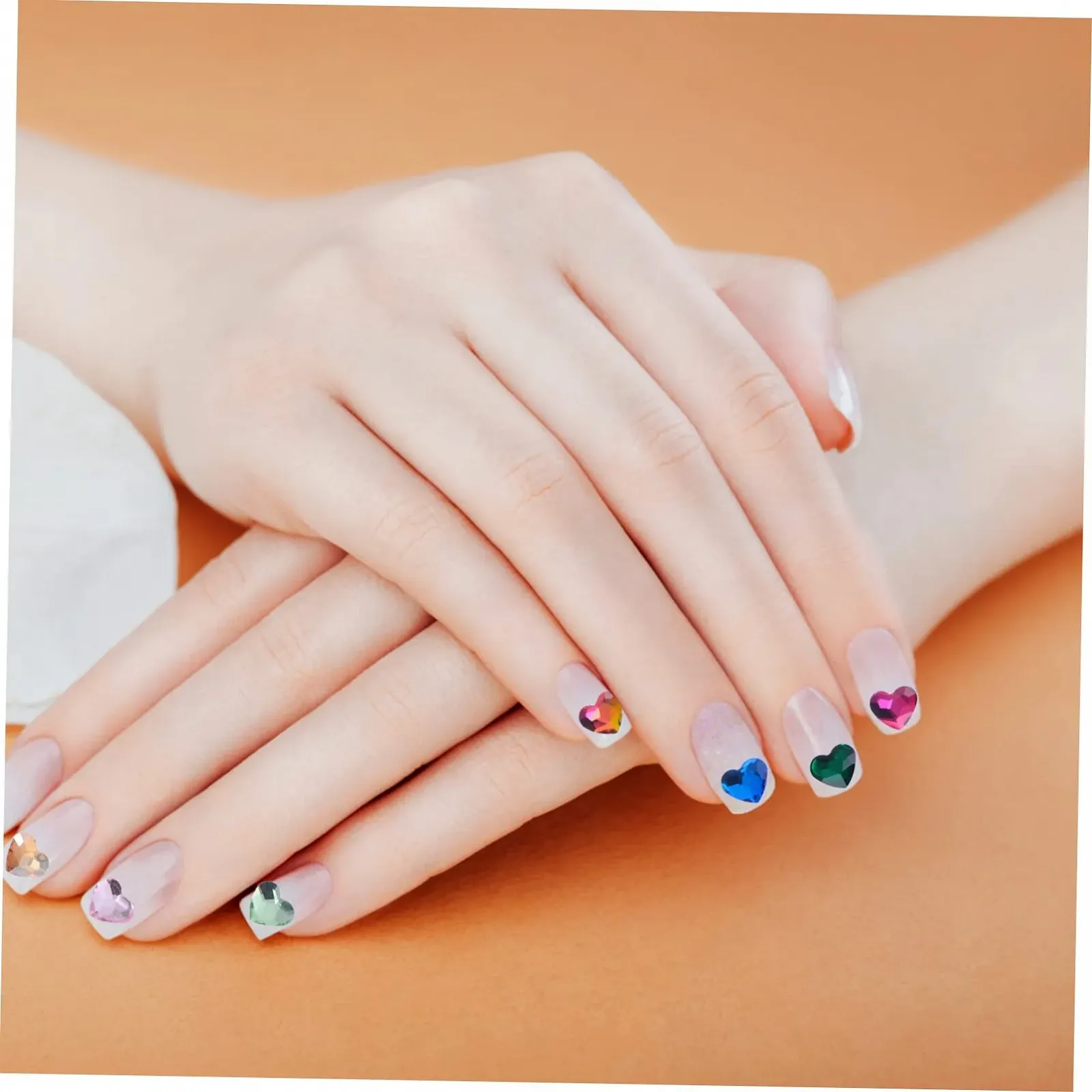 Украшения для ногтей в форме сердца Healeved 150 шт. Стразы для маникюра Блестящие стразы для творческого дизайна ногтей для особых случаев и личного дизайна, фото №6