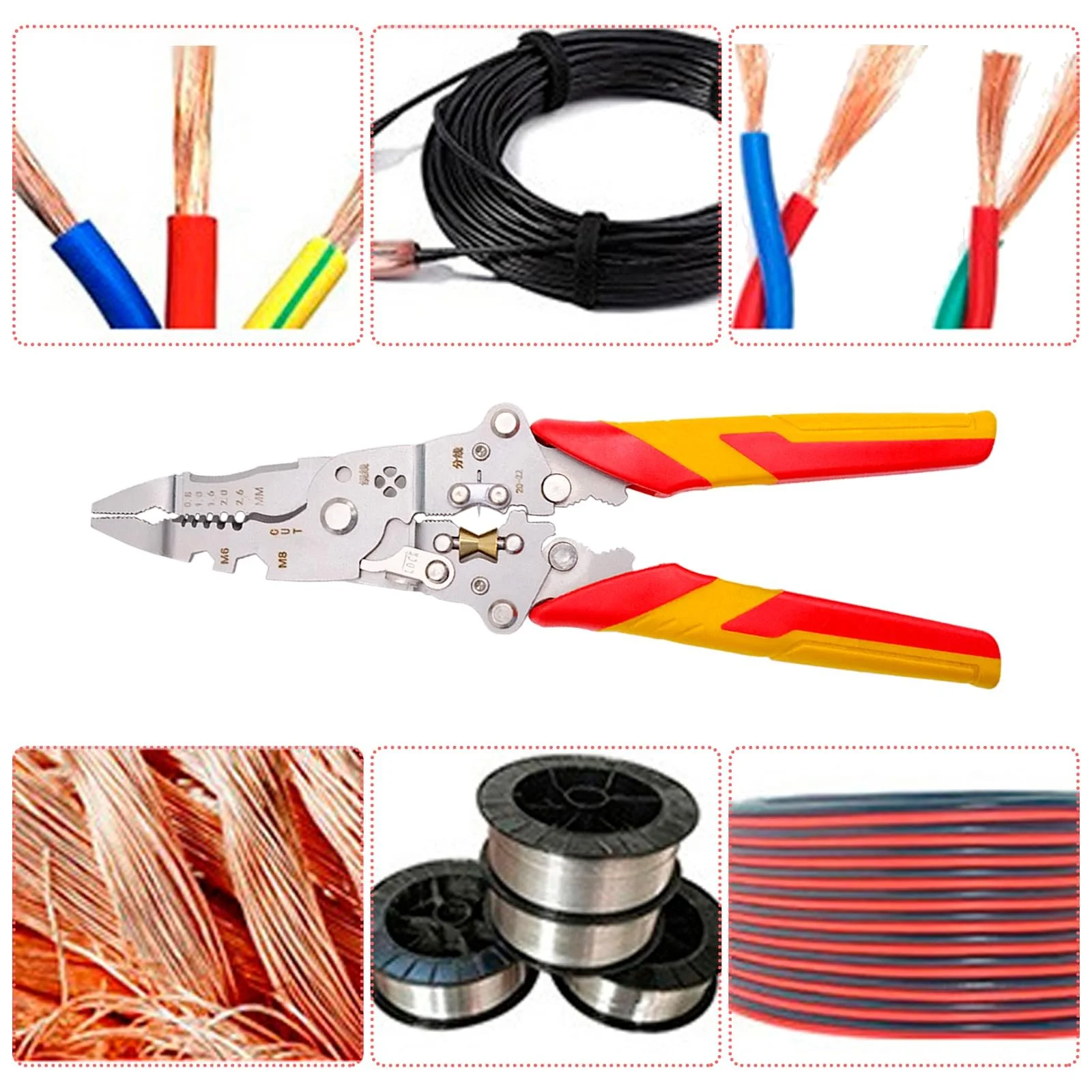 Инструмент для снятия изоляции 9 в 1, бокорезы и кабельные ножницы VDE болторез, фото №4