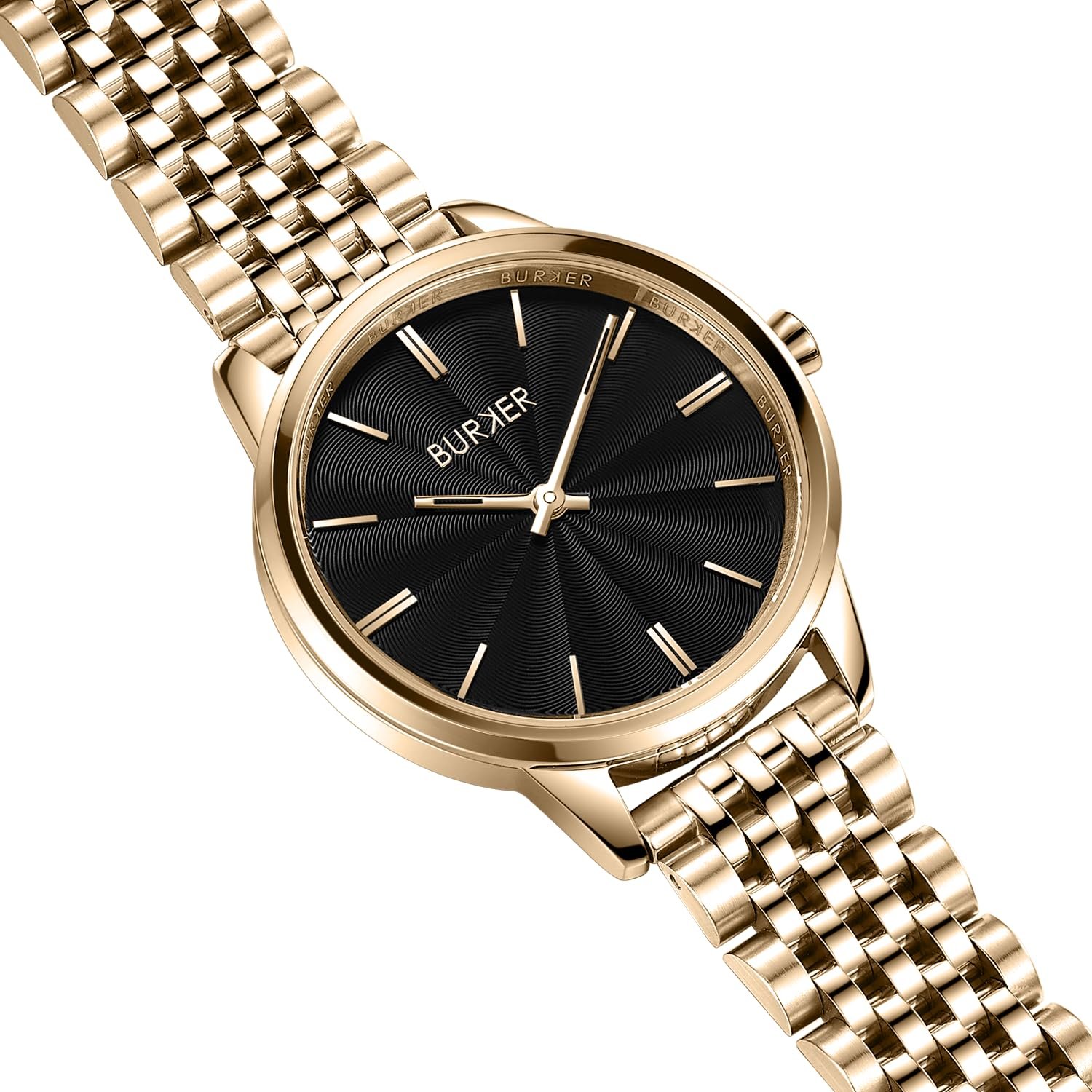 Жіночий годинник BURKER Emily Круглий Жіночий годинник Браслет з ланками Нержавіюча сталь Аналоговий Кварц 3 ATM Водонепроникний, фото №2