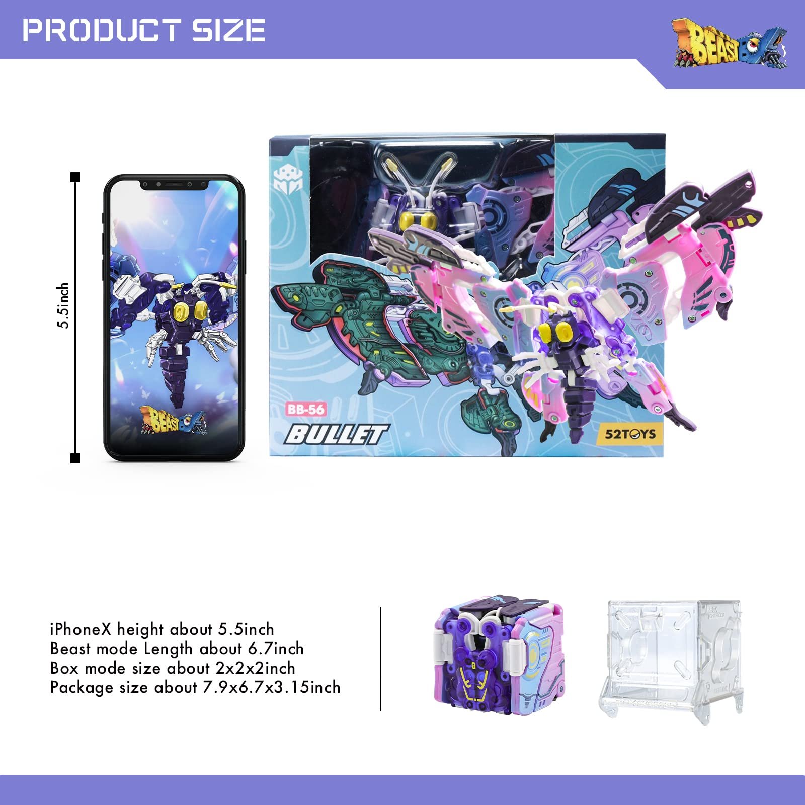 Іграшка-трансформер 52TOYS Beastbox BB-56 Bullet Різнокольоровий, фото №4