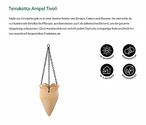 Подвесная корзина Dehner Амфора коническая 18 см 28 см терракота цена на synthetic.ua - Фото 1 Подвесная корзина Dehner Амфора коническая 18 см 28 см терракота synthetic.ua - Фото 1