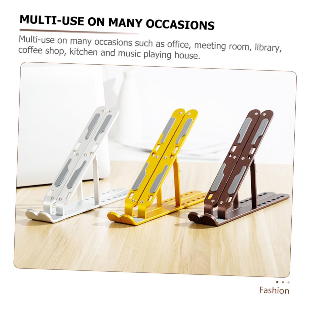 Підставка для ноутбука алюмінієва складана, регульована по висоті, стабільна, ергономічна, портативна, міцна, сумісна з усіма ноутбуками, фото №9