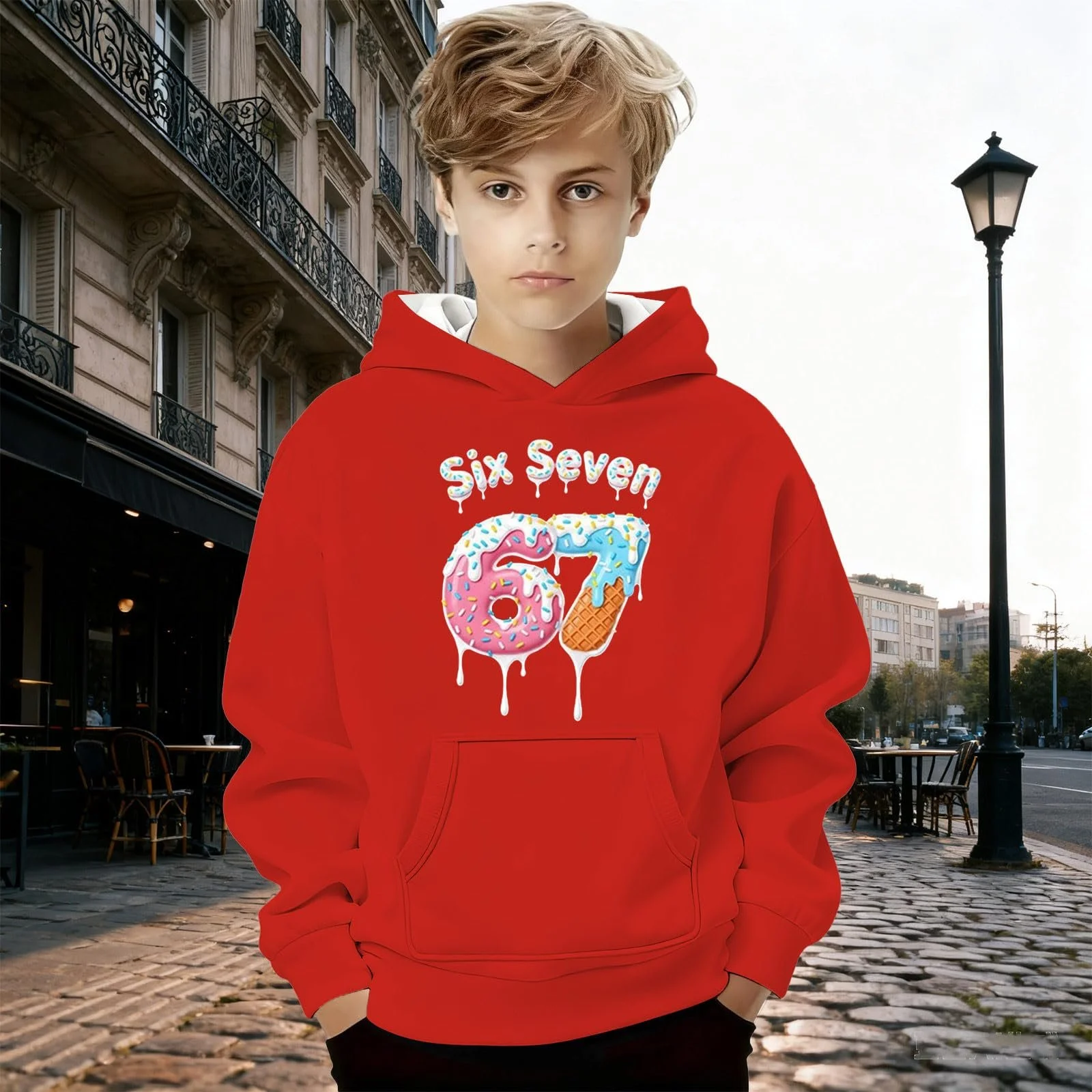 Худі з принтом 67, теплий, фото №3