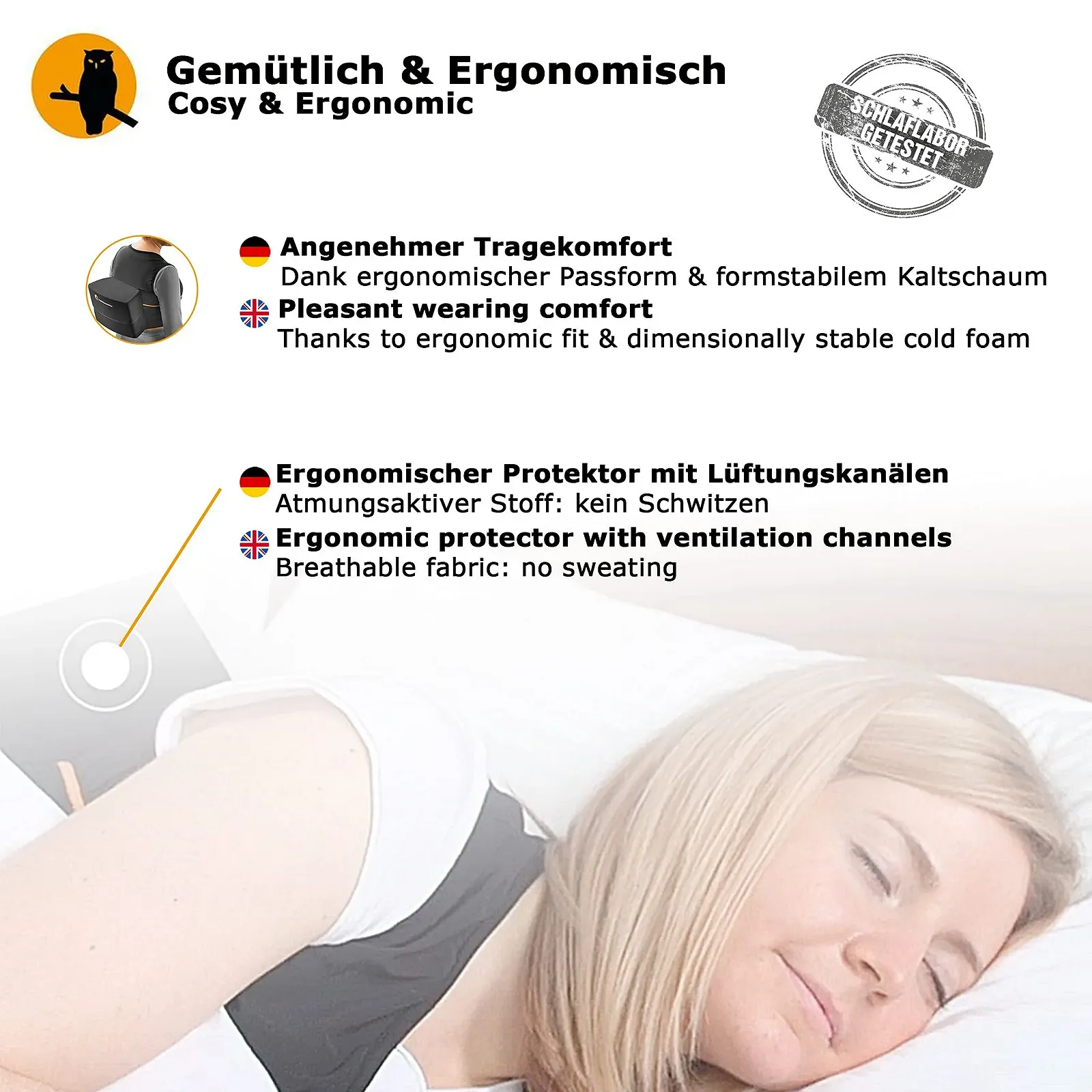 Жилет для сна Nachtwaechter Средство против храпа Размер L/XL, фото №4