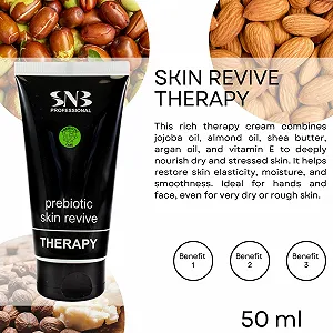 Крем для рук SNB Professional Skin Revive Therapy з олією жожоба, гліцерином, олією мигдалю, маслом ши, аргановою олією та вітаміном E, 50 мл synthetic.ua - Фото 1