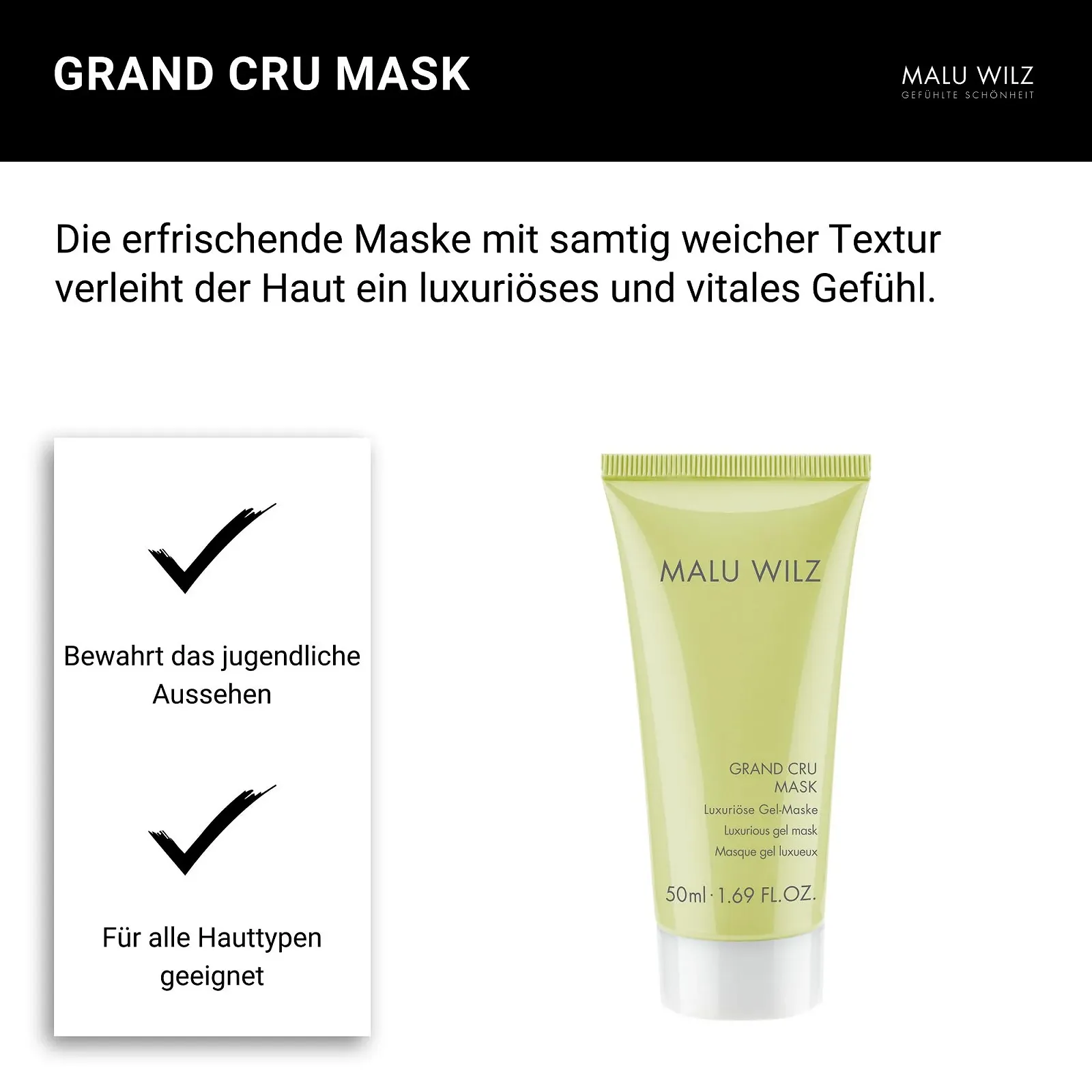 Маска Malu Wilz Grand Cru 50 мл Охолоджуюча, зволожуюча, фото №5