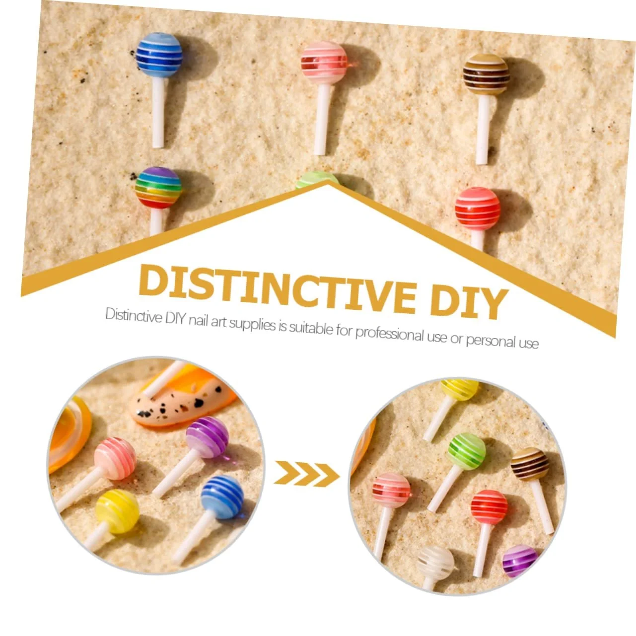 Підвіски для нігтів FOMIYES Льодяник, 100 штук, фото №5