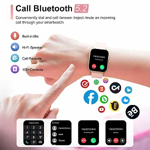 Смартчасы Женский с функцией телефона, 1.96 дюймовый сенсорный HD, монитор сердечного ритма, анализ сна. synthetic.ua - Фото 1