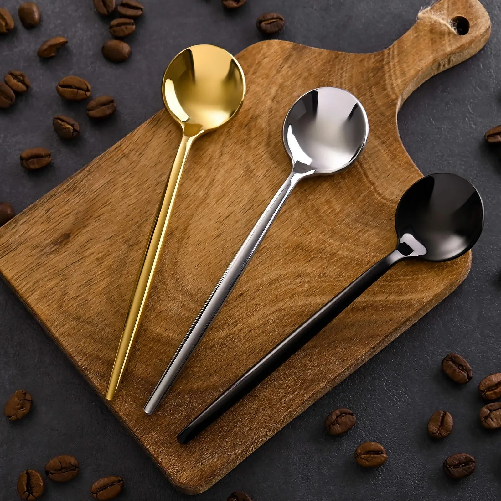 Ложки для кави GRÄWE Provence, чорні, набір 6 штук, можна мити в посудомийній машині, фото №4