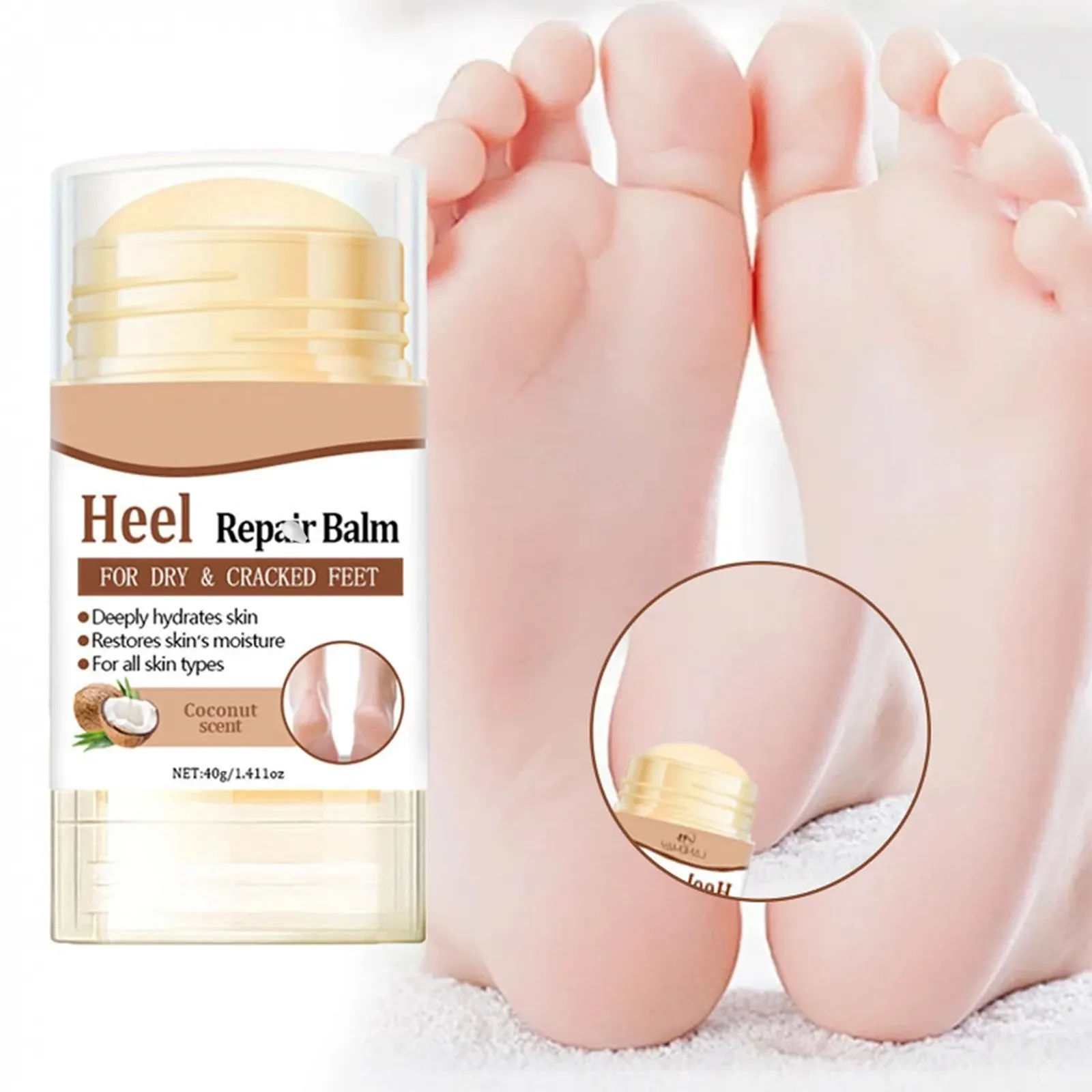 Крем-стик для ног Foot Care против трещин на пятках с кокосовым маслом увлажняющий, фото №6 Крем-стик для ног Foot Care против трещин на пятках с кокосовым маслом увлажняющий, фото №6