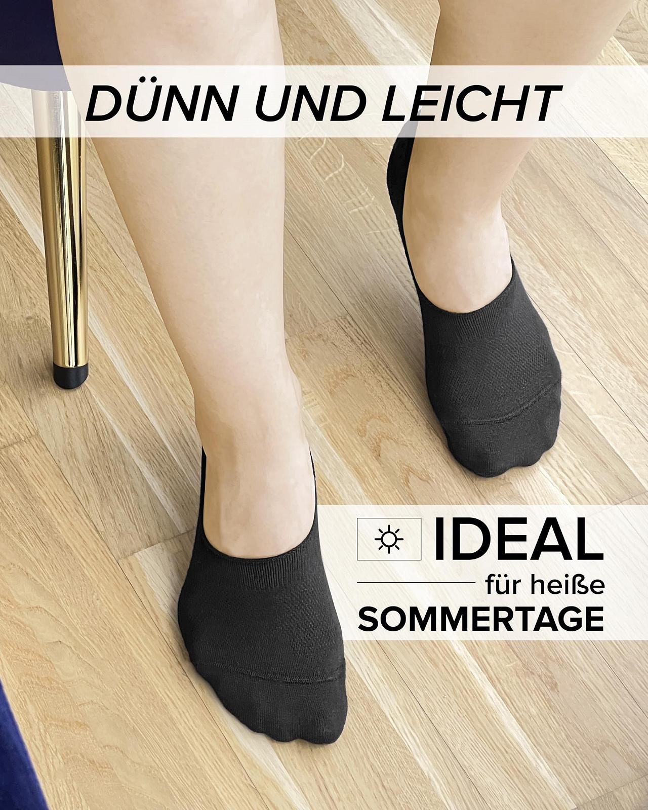 Женские невидимые носки vitsocks (4 пары) 98% хлопка, силиконовая пятка, фото №3