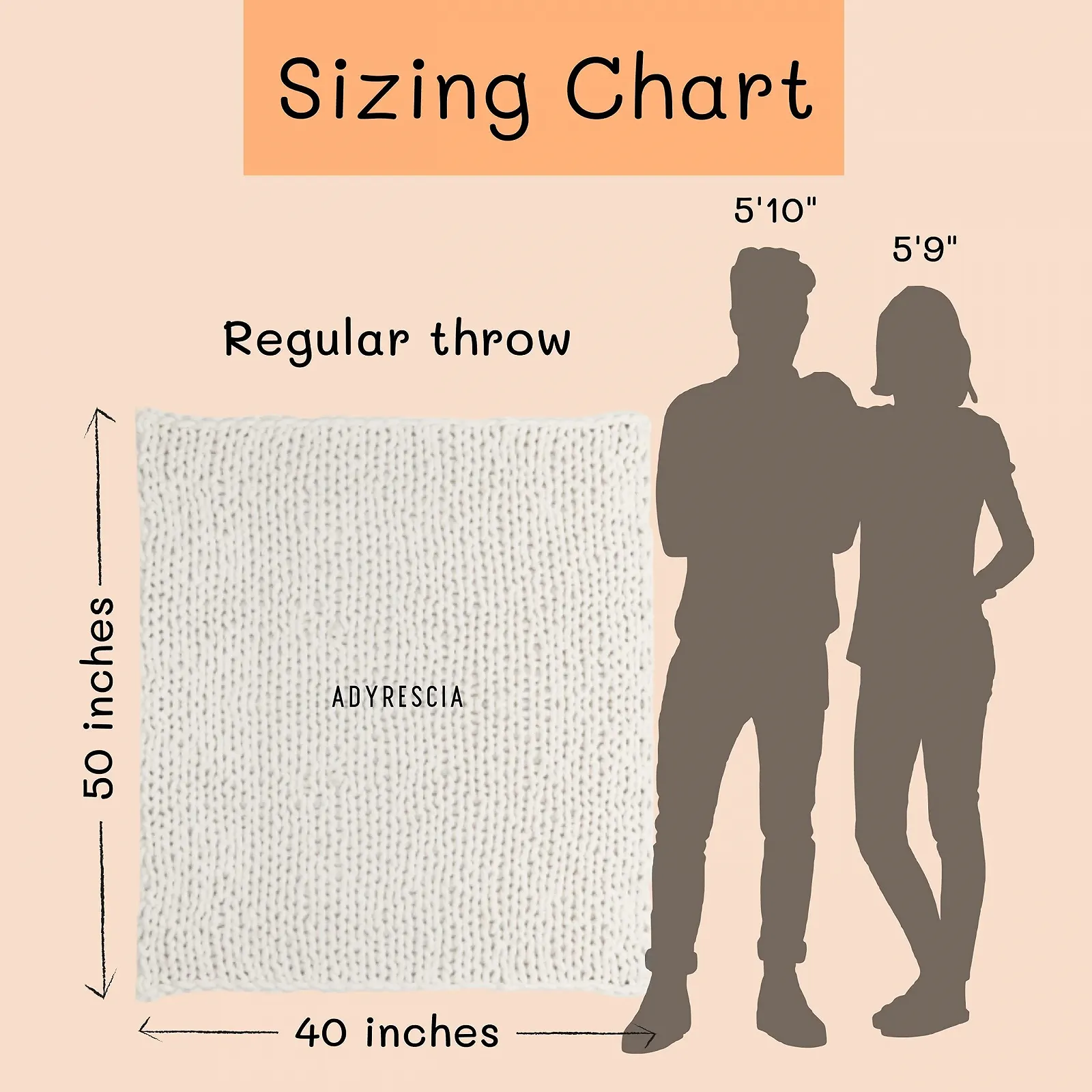 Вязаный плед Adyrescia из крупной пряжи крупной вязки, 100% ручная работа, пряжа Chenille Jumbo (101,6 см x 127 см, кремово-белый), фото №5