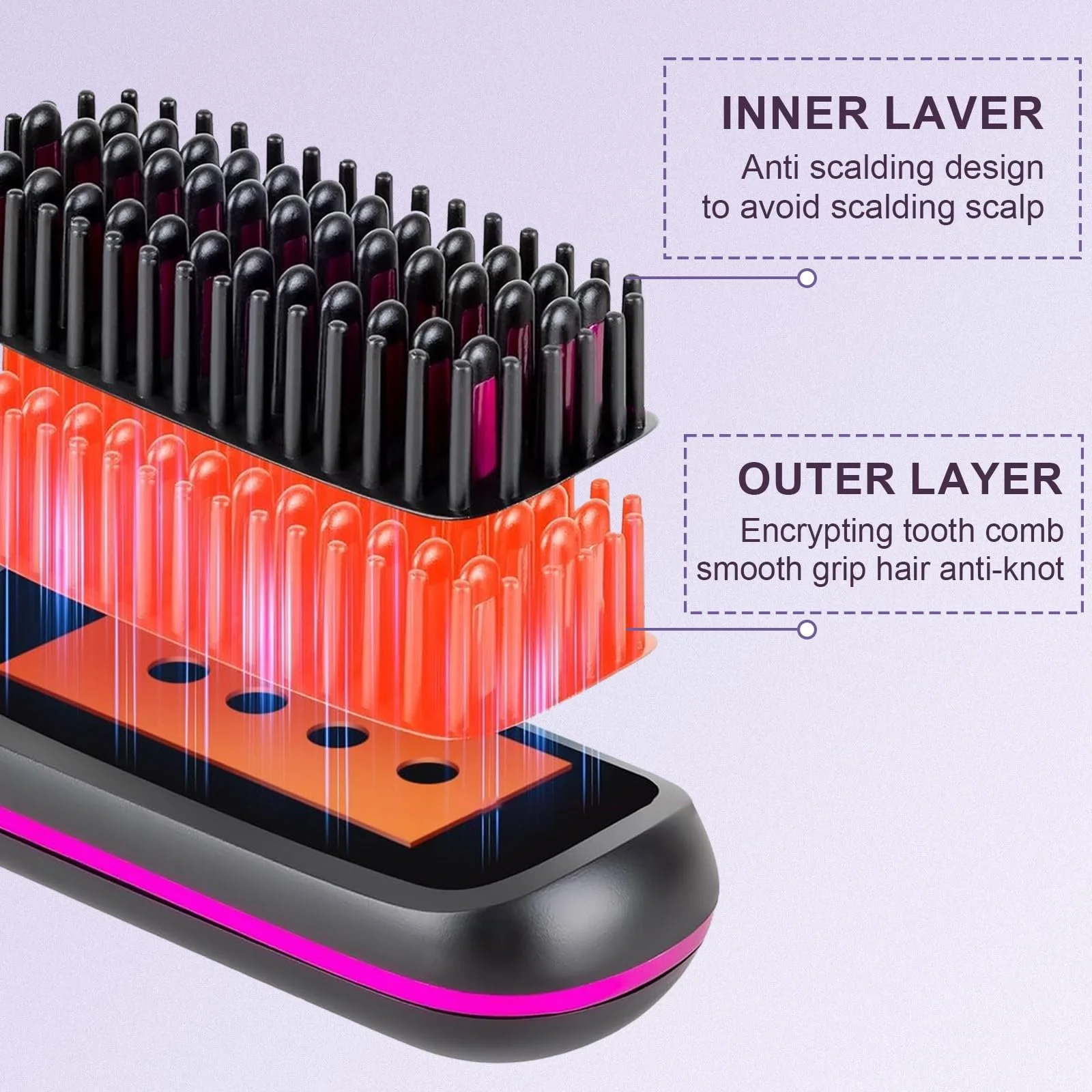 Бездротова щітка для стайлінгу Go Brush Pro для короткого волосся 3 рівні нагріву, фото №4 Бездротова щітка для стайлінгу Go Brush Pro для короткого волосся 3 рівні нагріву, фото №4