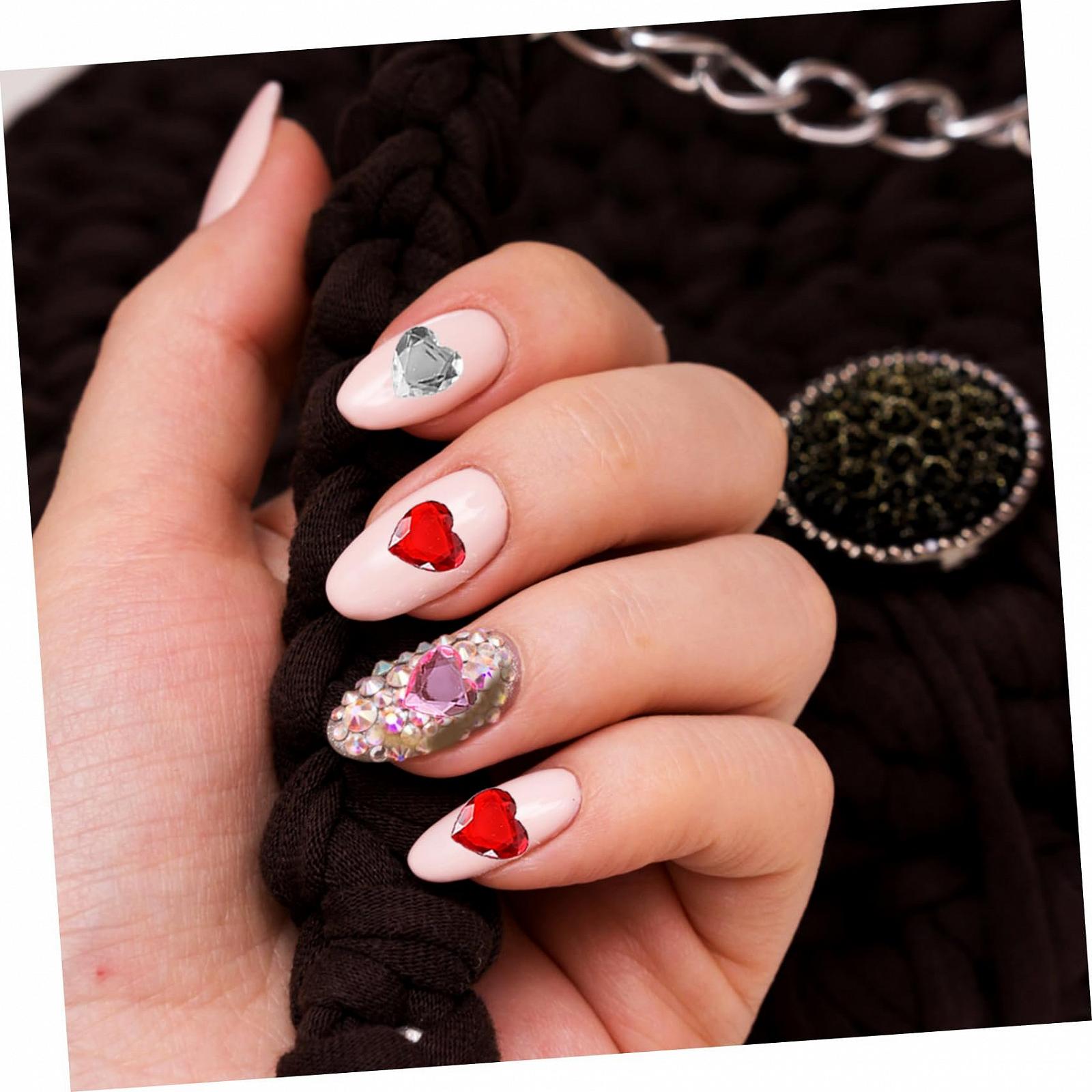 Наклейки стразы сердце Beavorty, 12 листов, акрил, фото №2