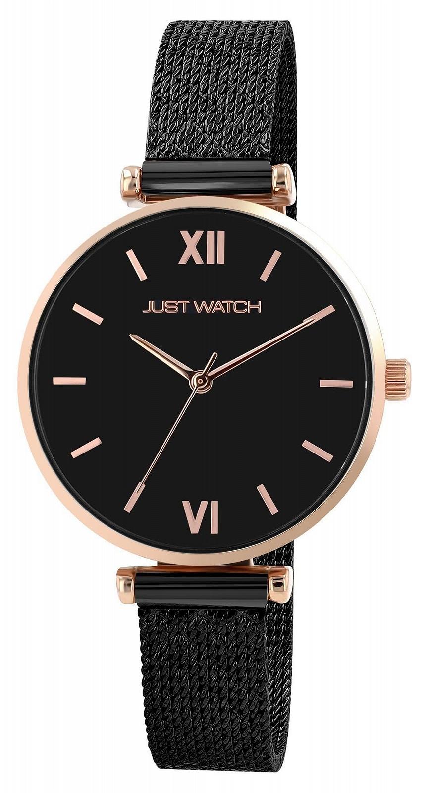 Женские часы Silver Just Watch с серебряным браслетом из нержавеющей стали миланского плетения, фото №1