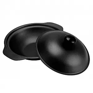 Кастрюля чугунная с двойными ручками антипригарная 16 см - Фото 1