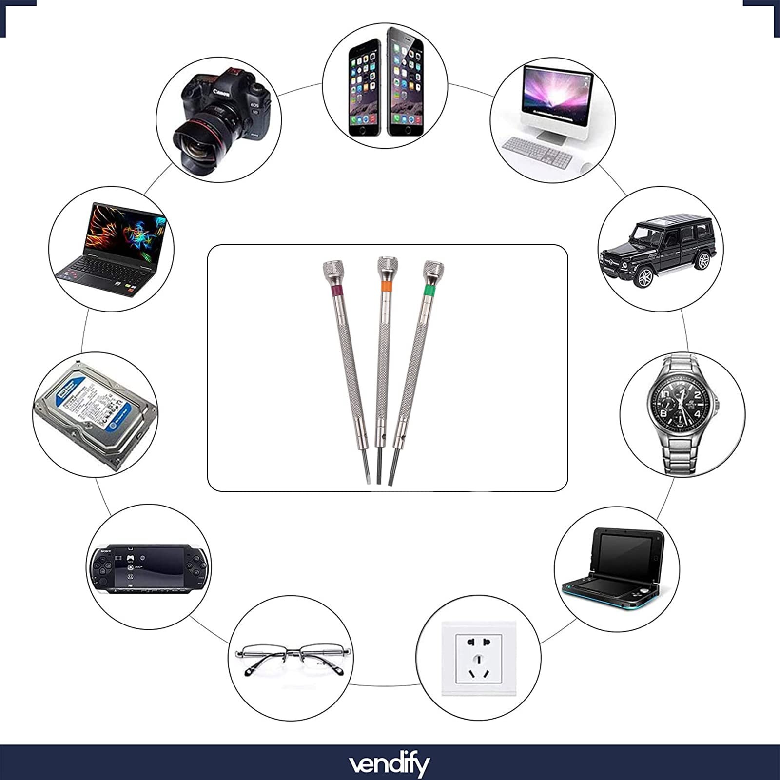 Набір викруток з обертовими головками 10 шт 0.6-2 мм, фото №6 Набір викруток з обертовими головками 10 шт 0.6-2 мм, фото №6