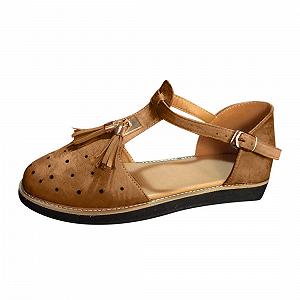 Сандалии CrEev Женские Плоские Модные С Кисточками Удобные Пляжные synthetic.ua - Фото 1