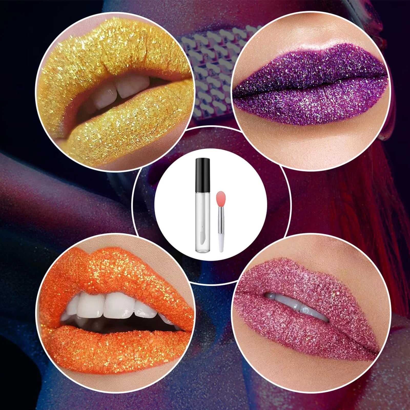Блиск для губ Двоколірний Набір Блискітки, фото №3
