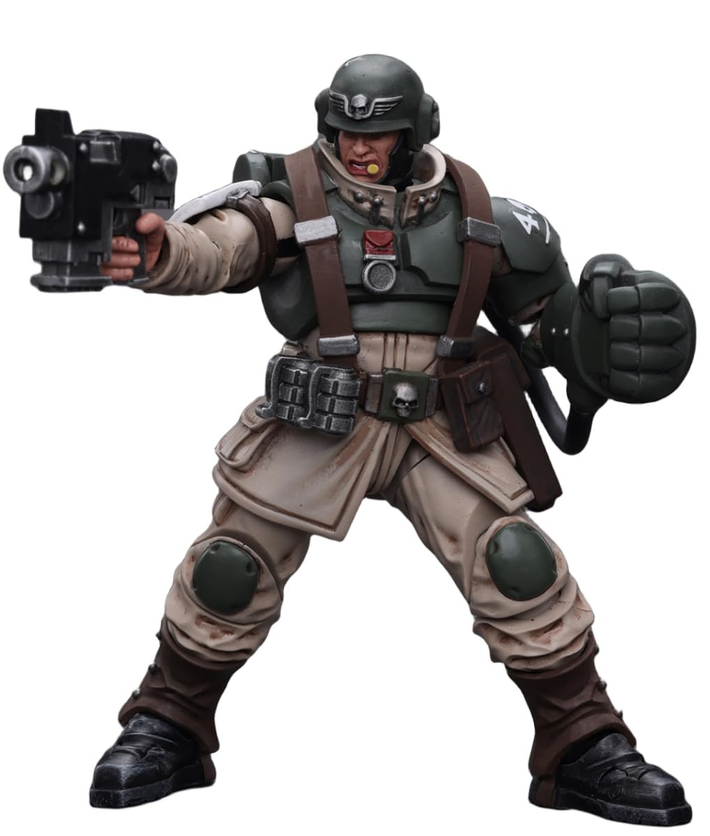 Фигурка коллекционная Warhammer 40K JoyToy Astra Militarum Cadian Command Squad Veteran Sergeant с Power Fist, масштаб 1:18, фото №2