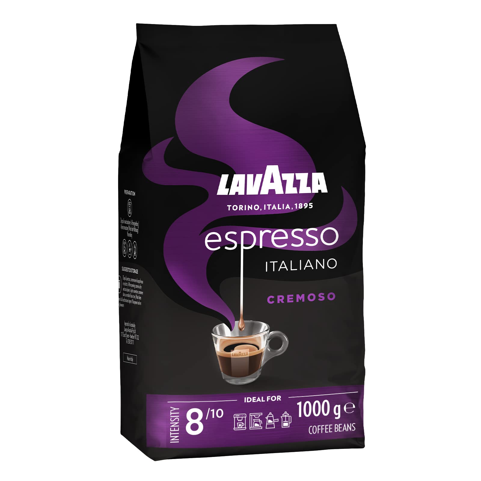 Кава в зернах Lavazza Espresso Italiano Cremoso арабіка та робуста спеції та какао 1 кг, фото №1