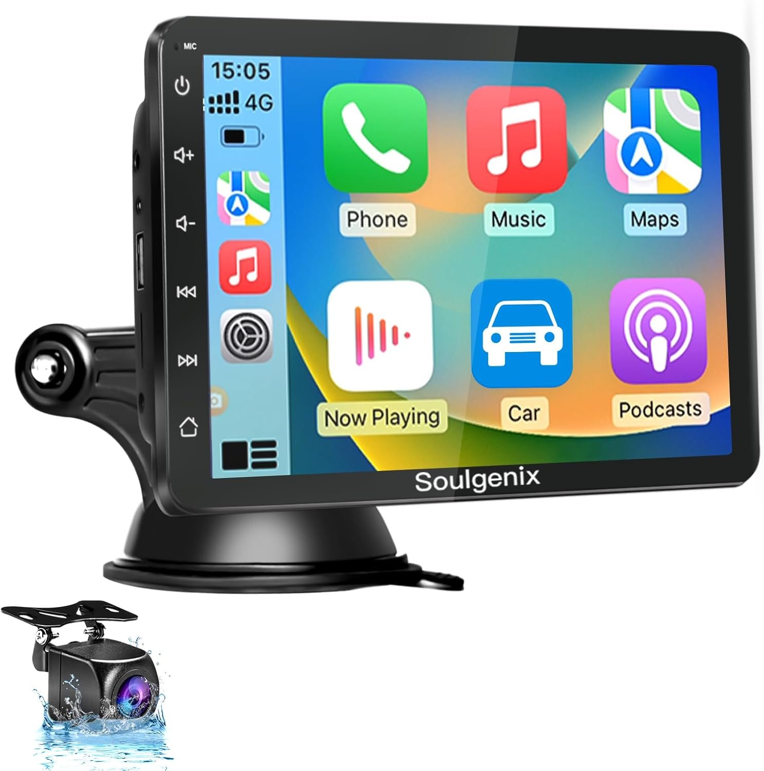 Автомагнитола Soulgenix / 7" / Сенсорная / Apple CarPlay / Android Auto / Bluetooth / WI-FI / GPS / USB / AUX / TF slot, фото №1